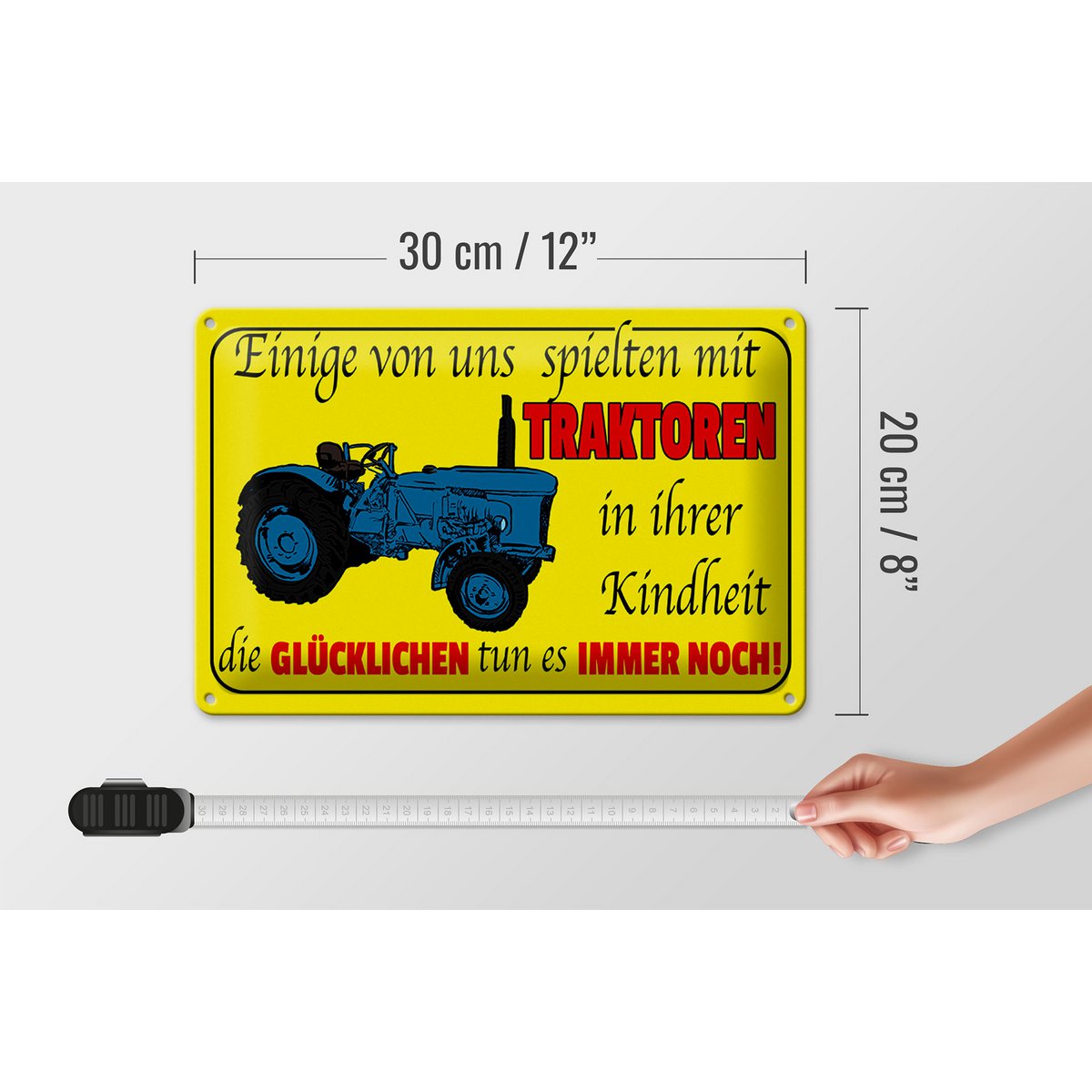 Blechschild Spruch 30x20cm einige spielten mit Traktoren