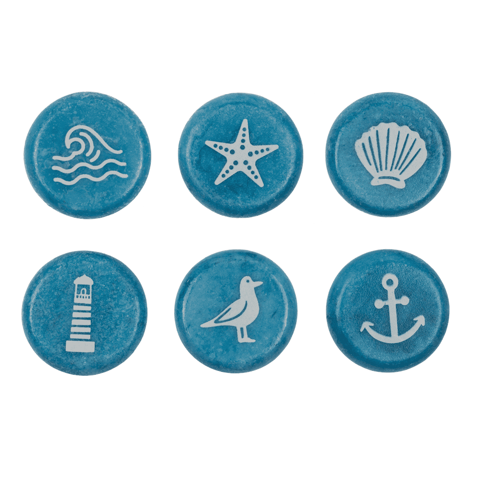Printed marble stones, Maritime. 3,5 cm,