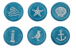Printed marble stones, Maritime. 3,5 cm,