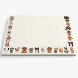 Pad de bureau hebdomadaire d'amis à fourrure