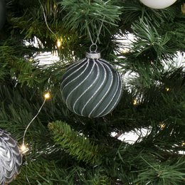 NAVIDAD - BOLA CRISTAL 8CM  DETALLE PURPURINA HH3046375 NO11