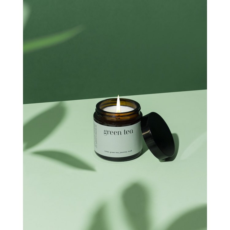 "Green Tea" scented candle 100% natural rapeseed wax 120g