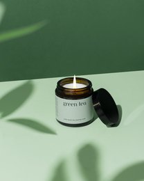 Candela profumata "Tè Verde" cera di colza 100% naturale 120g