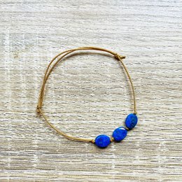 Pulsera ajustable Candy piedras naturales dorado