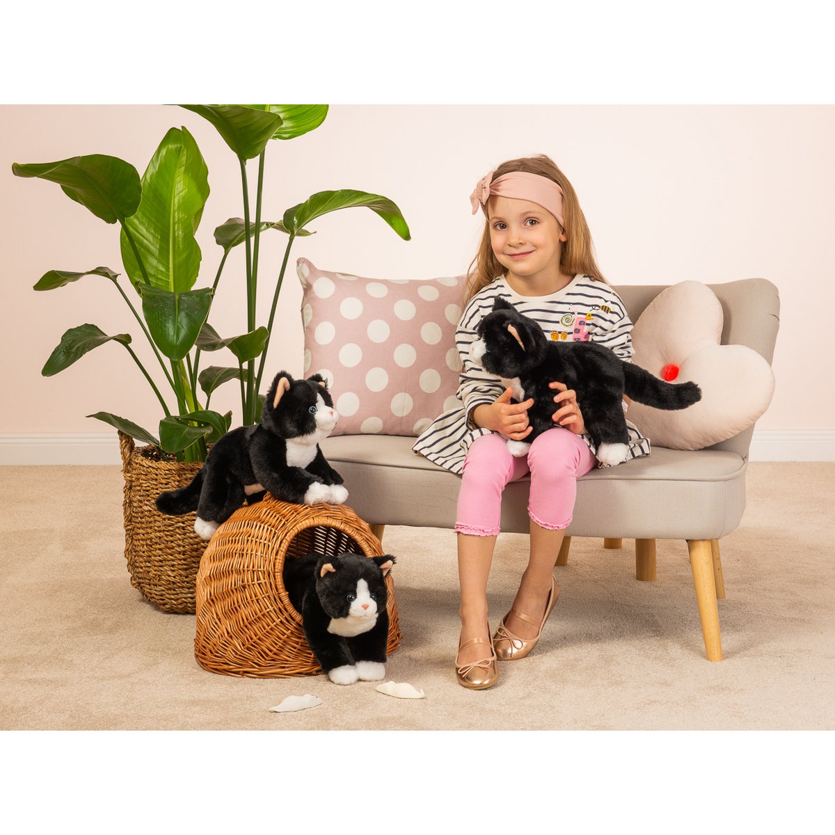 Dangling cat black 30 cm - soft toy - soft toy