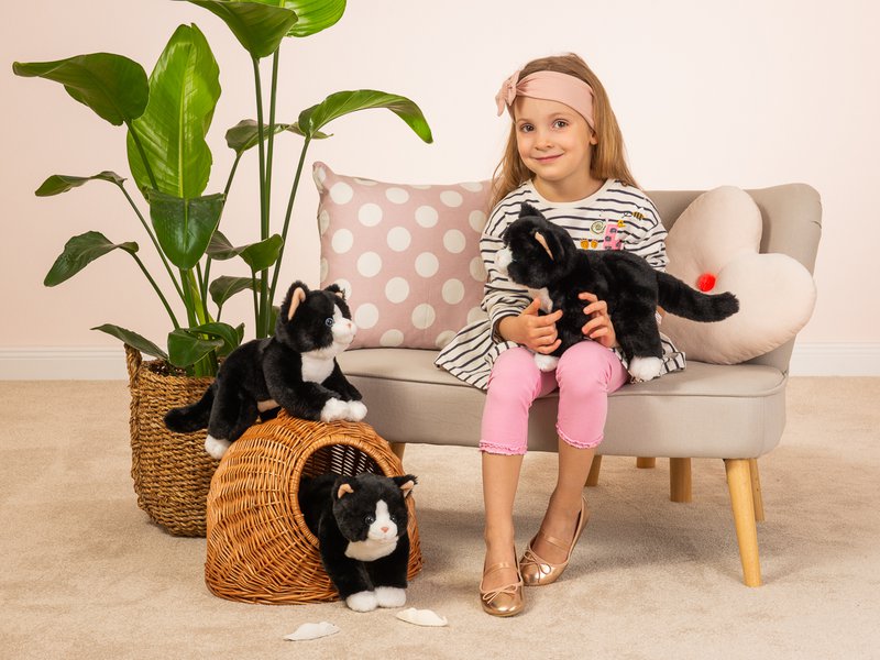 Dangling cat black 30 cm - soft toy - soft toy