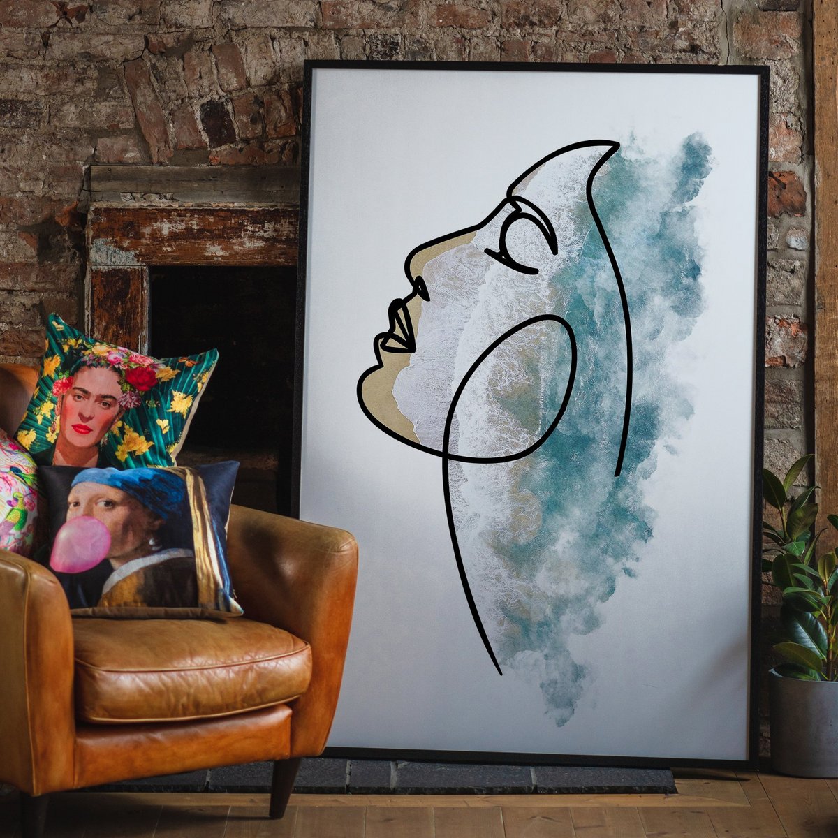 Face And Wave Beach Print
