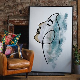 Face And Wave Beach Print