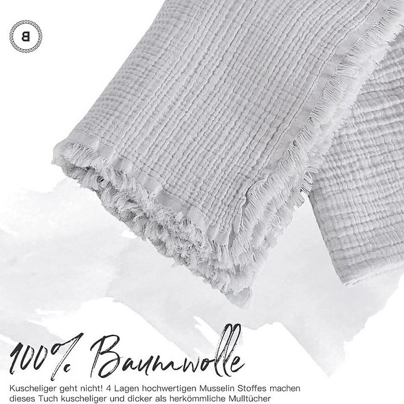 BOHORIA® muslin muslin cloth baby burp cloth Sky 80x80cm
