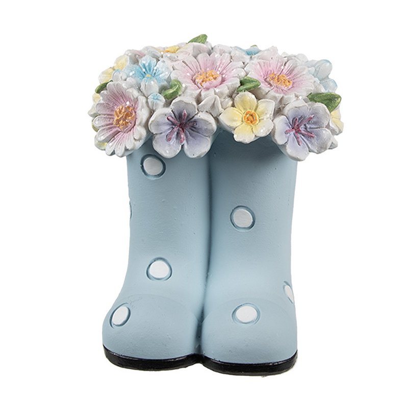 Dekorationsbild Stiefel 10x10x12 cm blauer Kunststoff