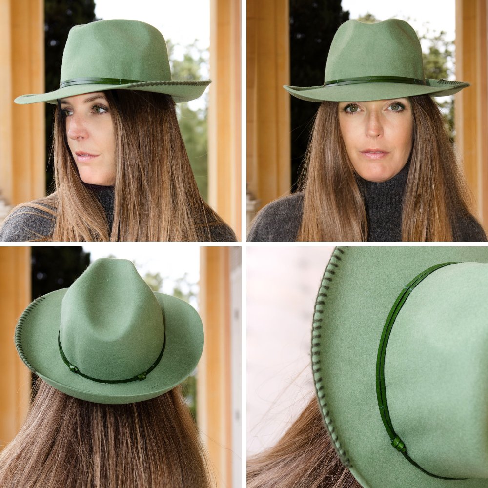 FELT HAT - leather and knit bond, unsewn edge