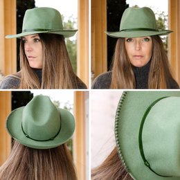FELT HAT - leather and knit bond, unsewn edge