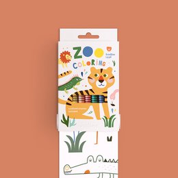 Farvelægning med zoologisk dyr - Scrollino Zoo Coloring