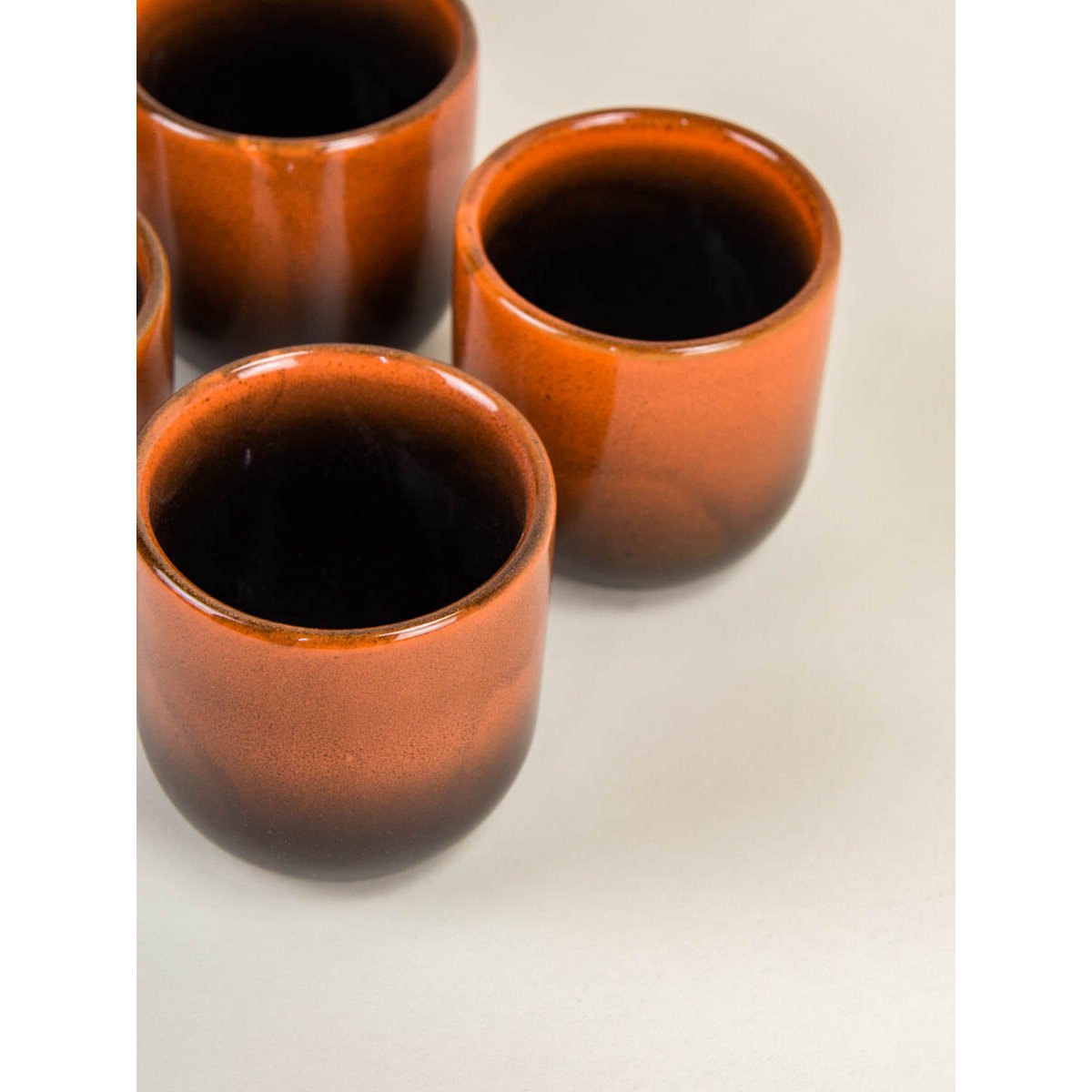 Set of 6 Laterite cups from Hoa Bien