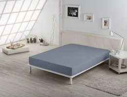 Bajera ajustable color acero - Cama de 150 (alto 35 cm) - 100% algodón - 200 hilos. Gramaje: 125