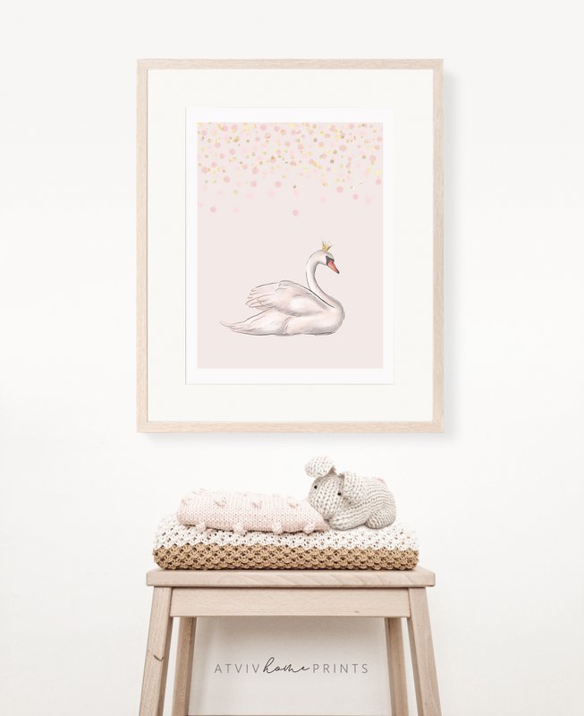 Swan poster, ballet poster, ballerina poster, ballet print, ballet poster, girls room poster, girls nursery poster, pink girls room decor