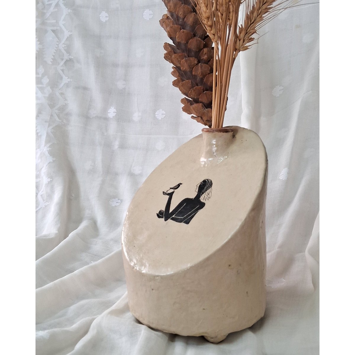 Vase | Handcrafted Papier mâch Fresh Dry Flowers Lightweight