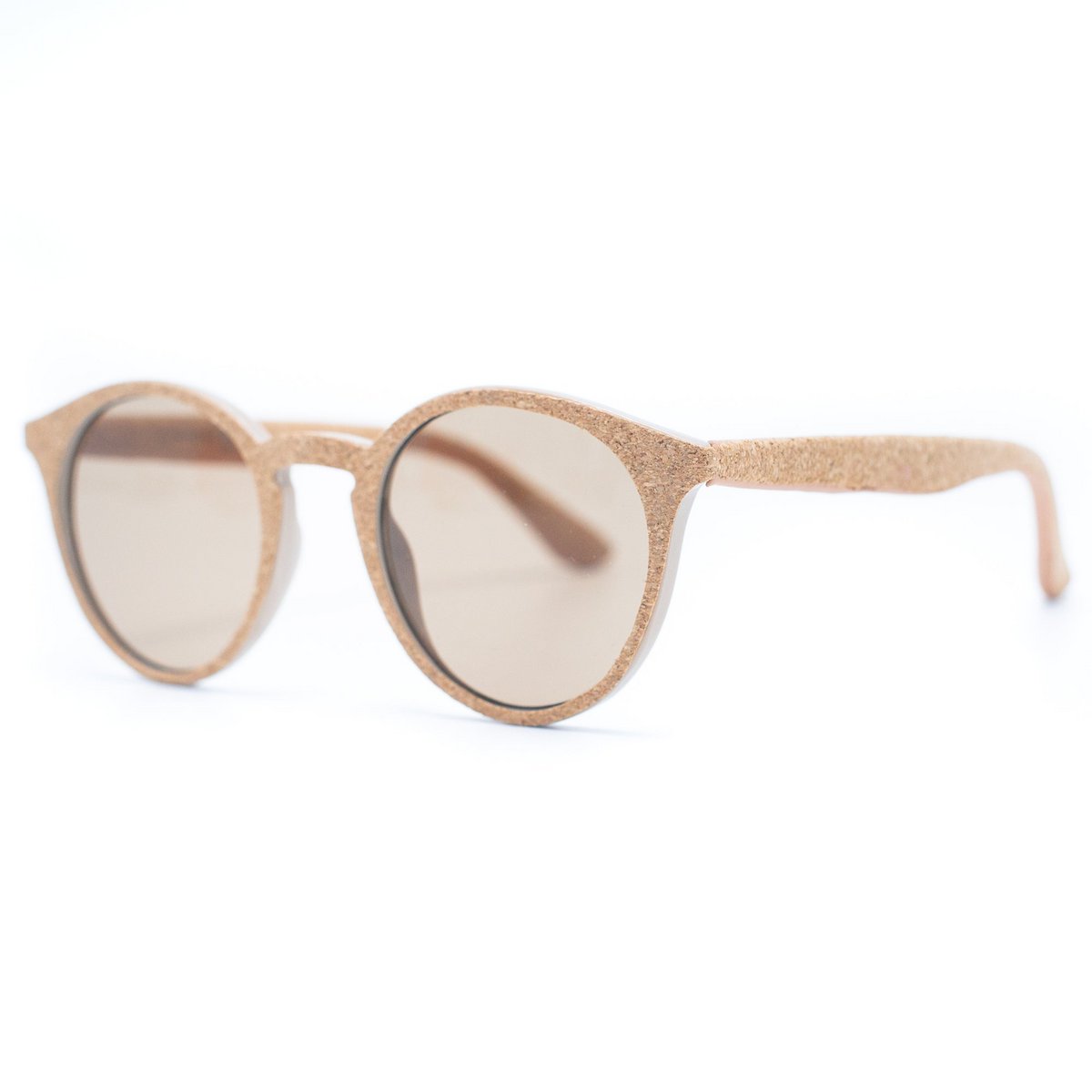 Korkowe okulary przeciwsłoneczne damskie z ochroną UV (w zestawie etui L-500) L-858