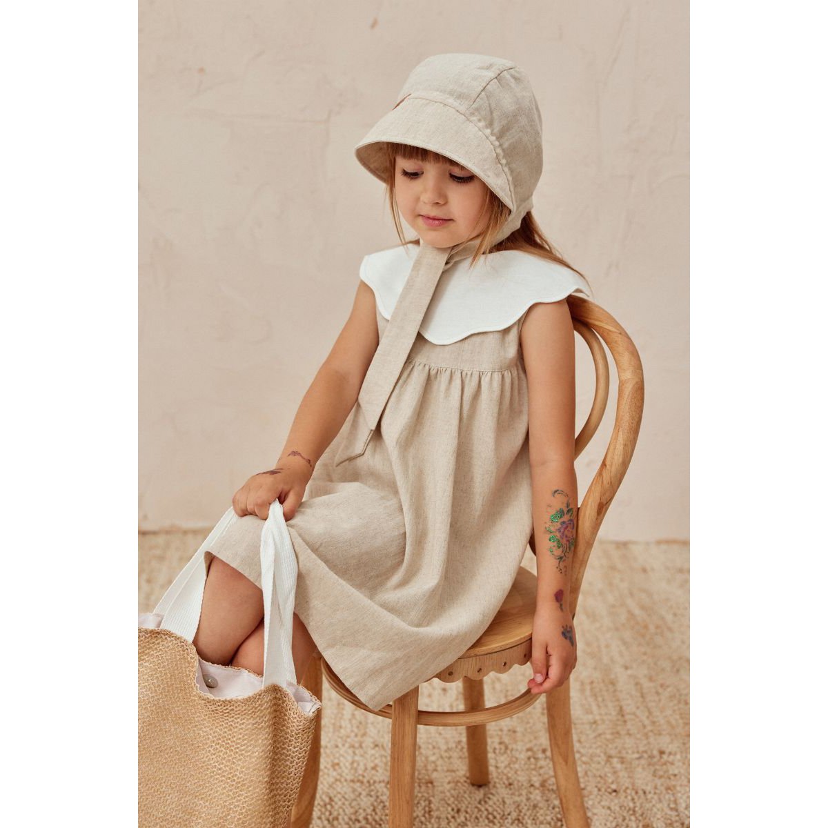 Children's bonet Eva Beige