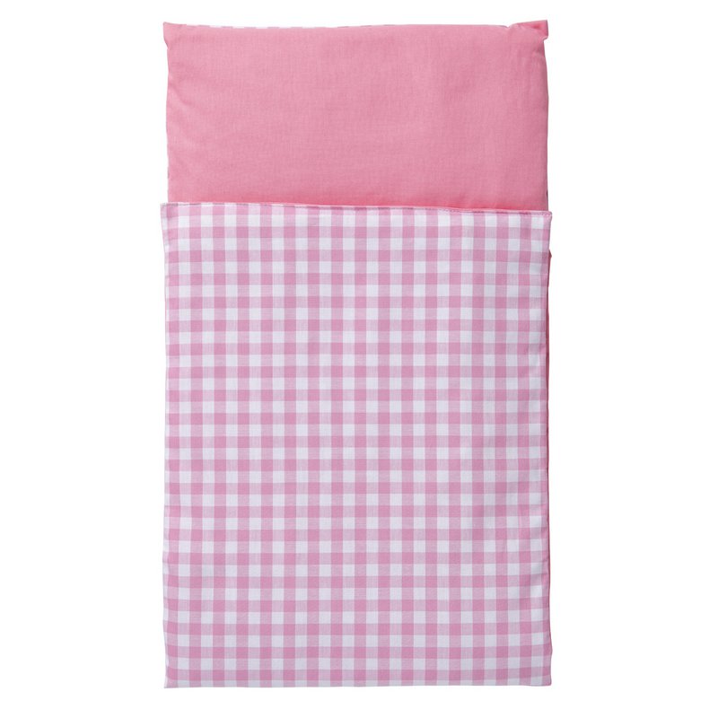 Van Dijk Toys Duvet til Wooden Doll-Pram Pink White Teruted