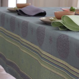 Tovaglia in lino Mandala - blu-viola-giallo