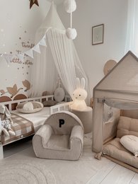 Corduroy baby chair with letter