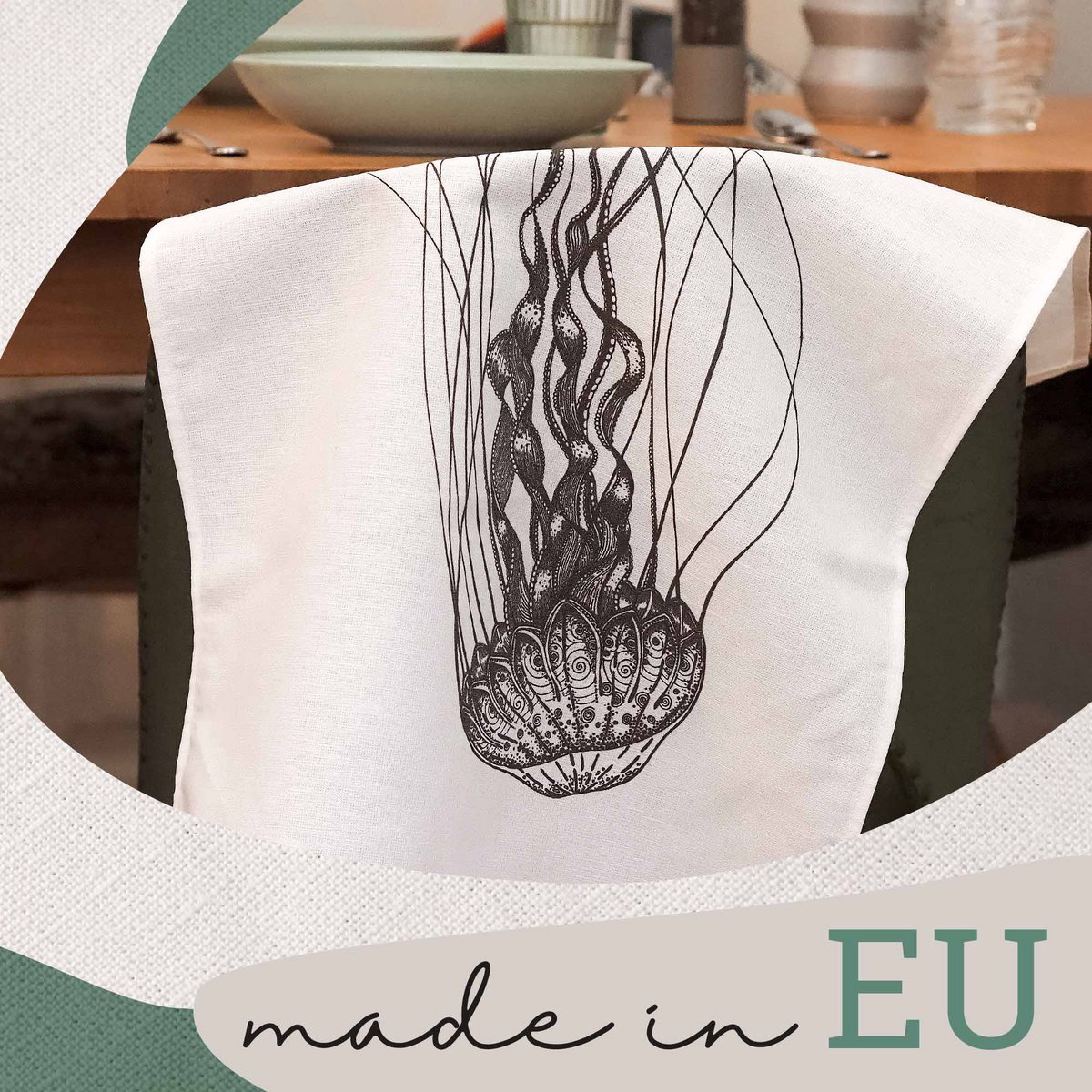 Tea towel - deep sea jellyfish