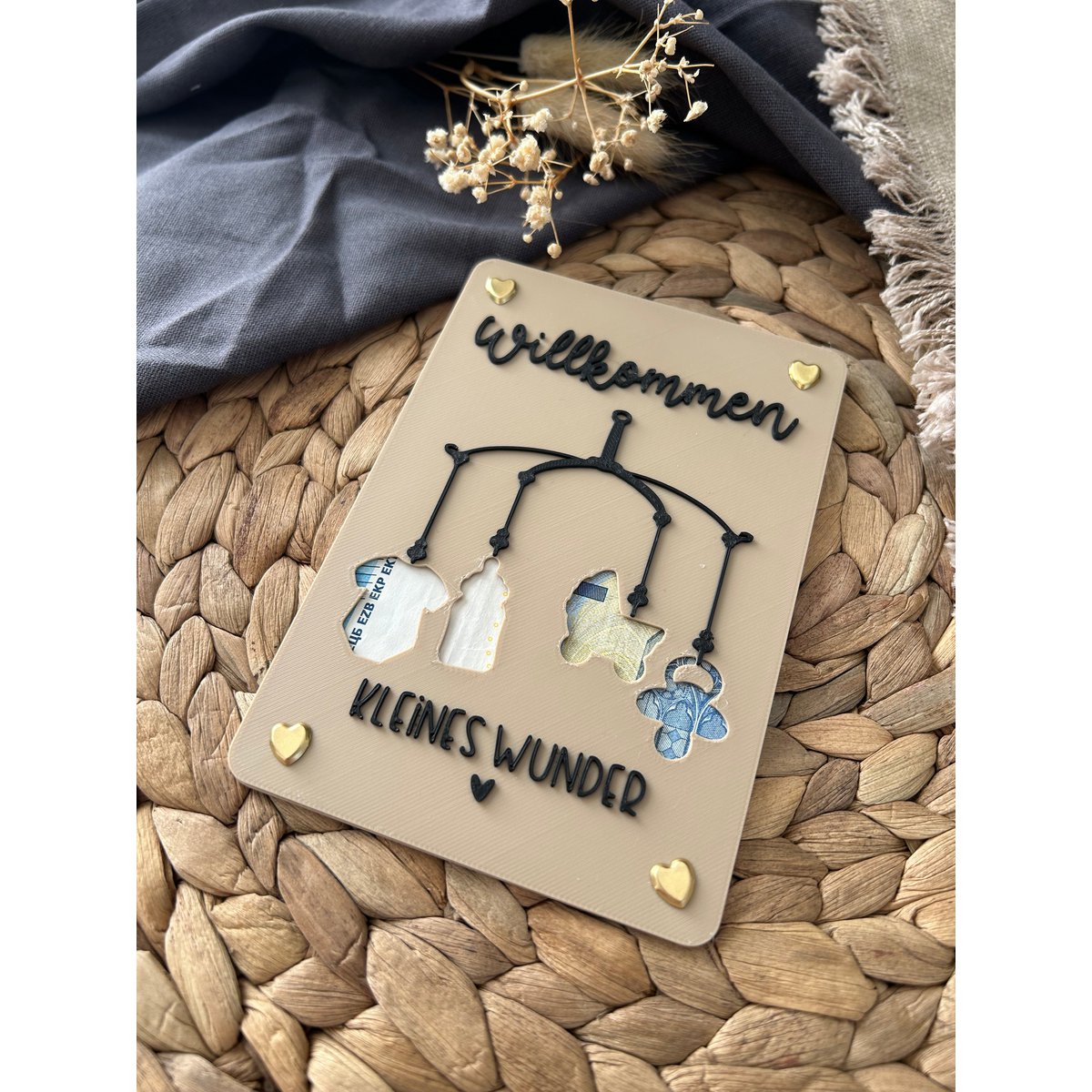 Money gift for the birth - money gift card baby - creative gift idea for new parents baby mobile