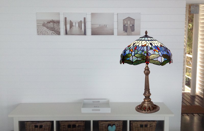 Stor bordlampe Tiffany diameter 40cm Belle Epoque Series LG197522