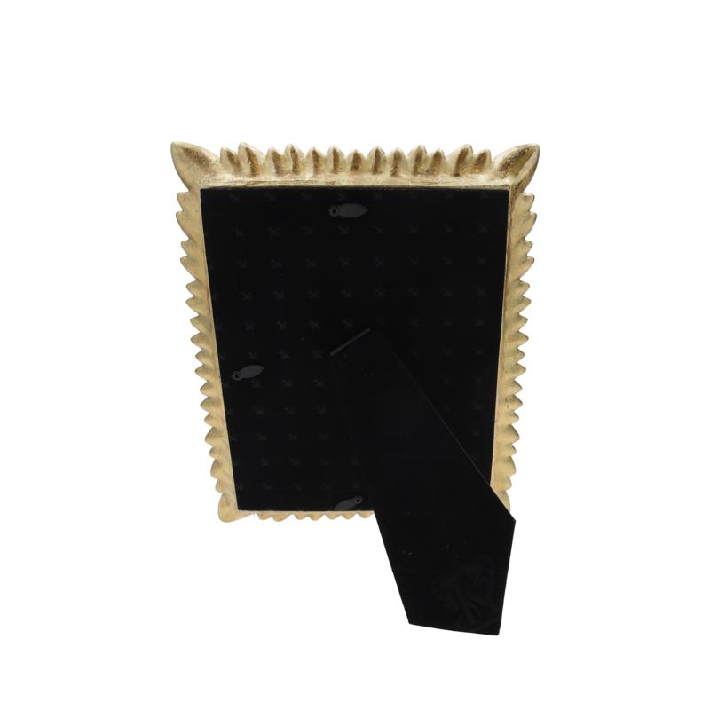 Gold metal photo frame with leaves 23.5x18 cm
