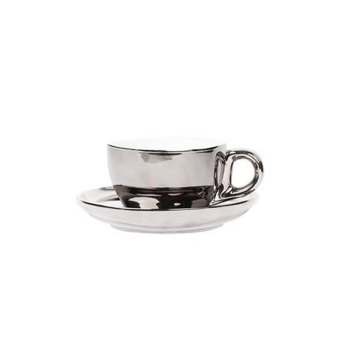 Cappuccino Cup and Saucer Silver 200 ml 6/box