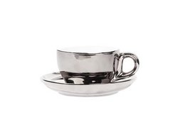 Taza y Platillo Capuchino Plata 200 ml 6/caja