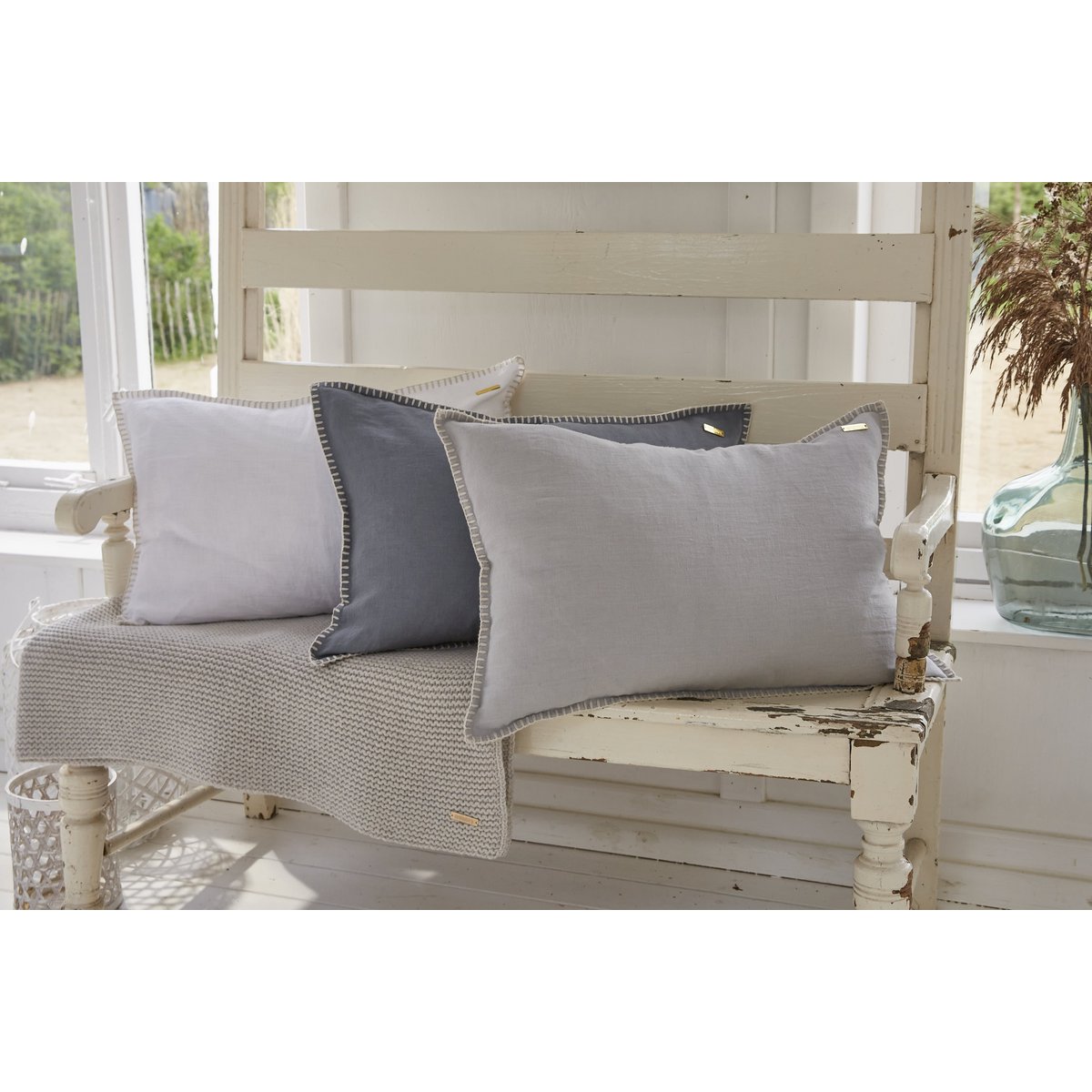 Cushion Cover with Stitch - Nature - 40cm x 60cm - Linen