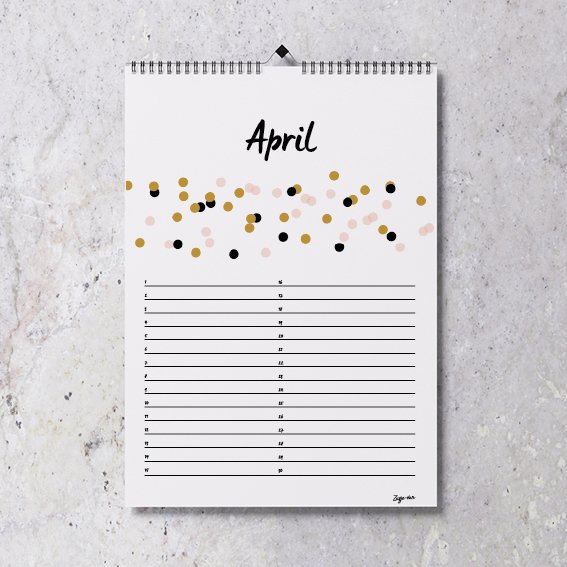 Points de calendrier d'anniversaire A4