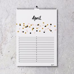 A4 Birthday calendar dots