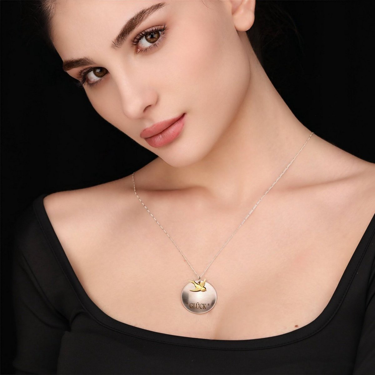 Collier CHANCE avec hirondelle - Argent sterling 925 - K925-113