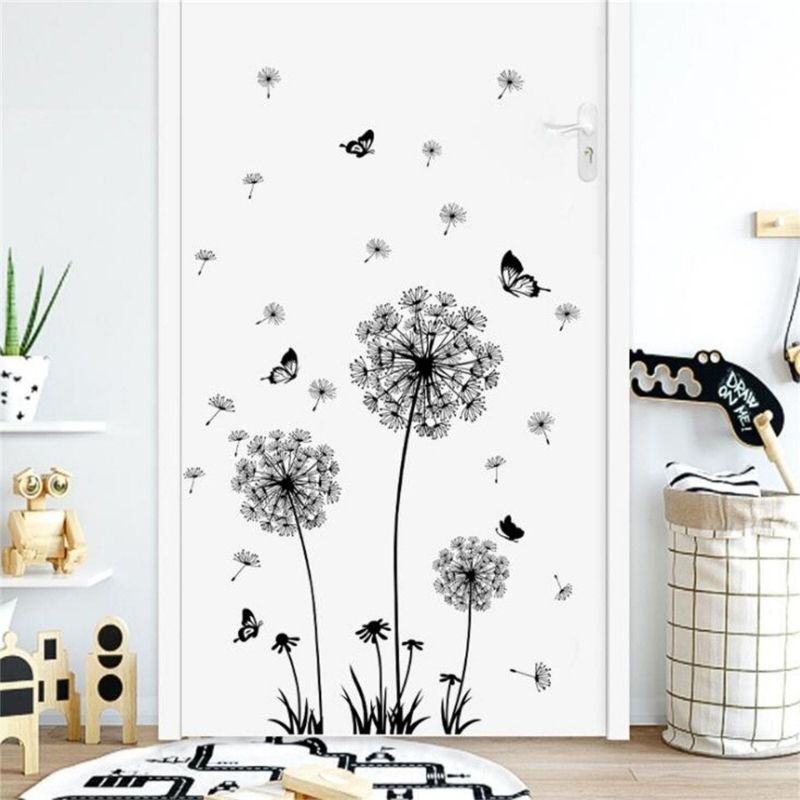 Dandelion and Butterfly Flowers Sticker