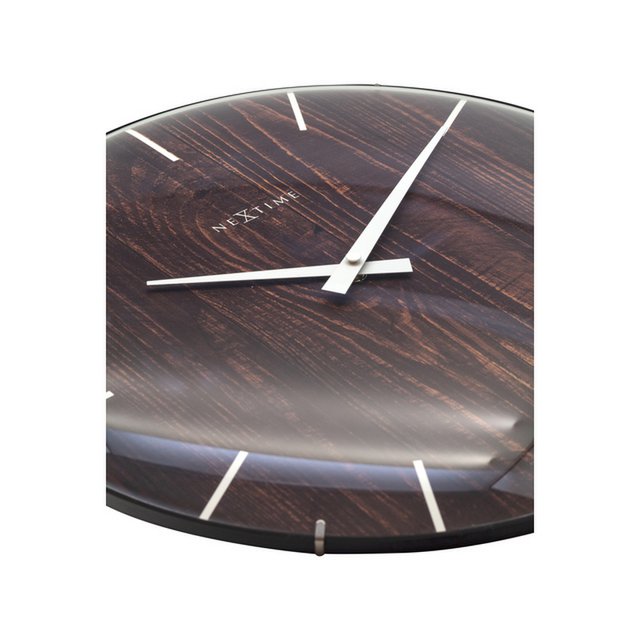 Horloge murale NeXtime Edge Wood Dome 35 cm marron
