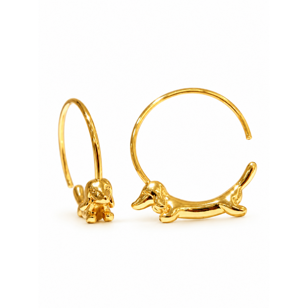 Charming Dachshund Hoop Earrings