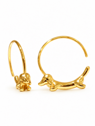 Charming Dachshund Hoop Earrings