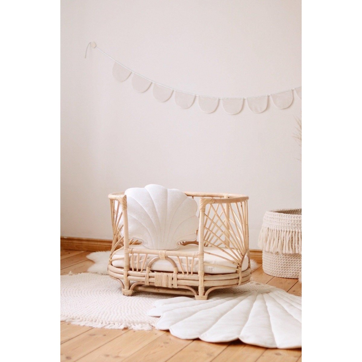 Guirlande Velours « White Pearl » avec Demi Lunes