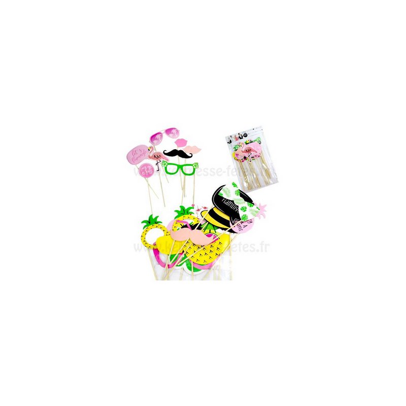 Hawaiian Photo Booth Props on Sticks Party Pack