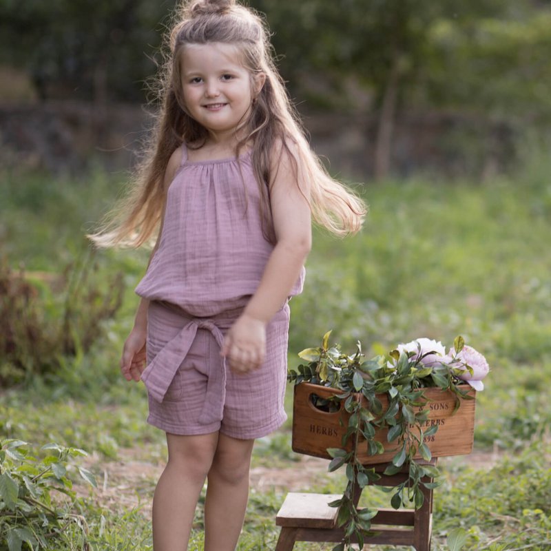 OrganicEra Organic Blouse with Frills, Dusty Rose