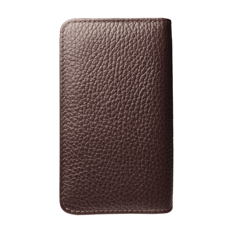 8 Credit Card Dual-Zip kiezelstenen lederen portemonnee bruin