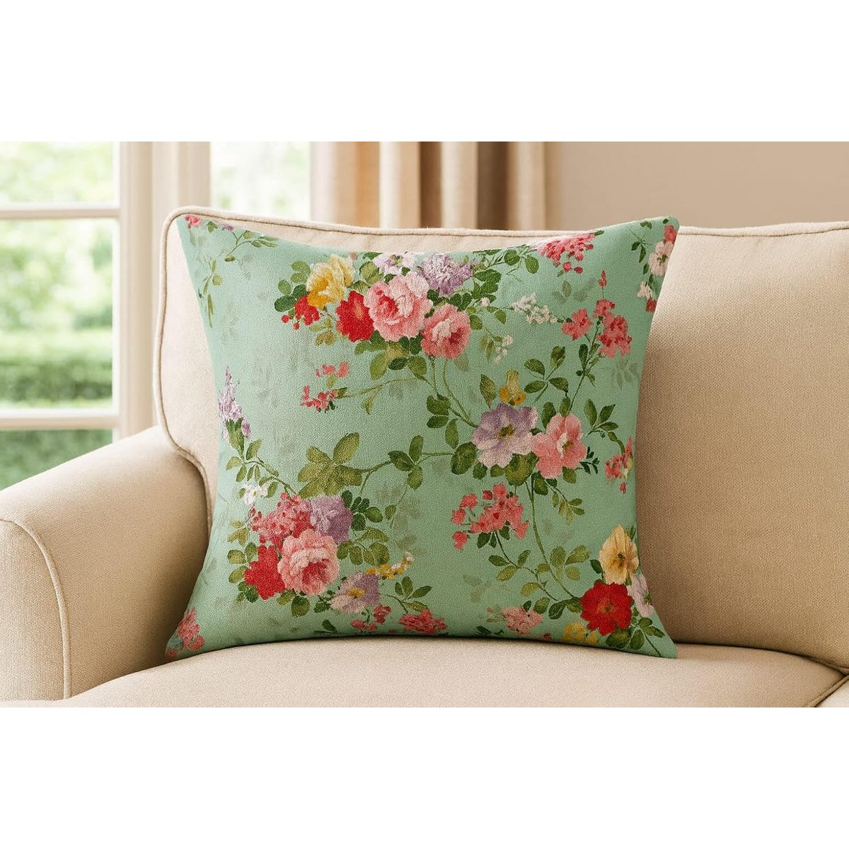 Kussenhoes | Jutelook polyester 2-pack bedrukt | 46x46cm
