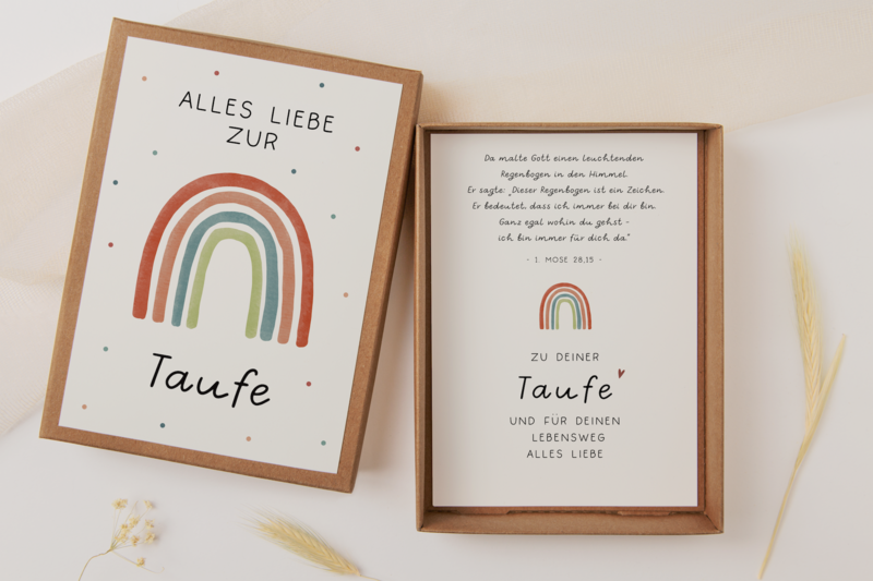 Baptism gift box - rainbow money gift packaging