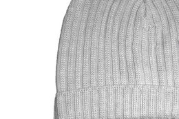 Gray wool and acrylic beanie