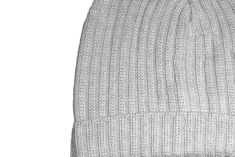 Gray wool and acrylic beanie