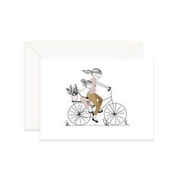 Card Bike Ride Girl - Mum and her daughter on a bike