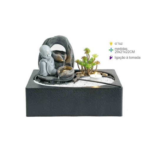Monk Zen Garden Water Fountain